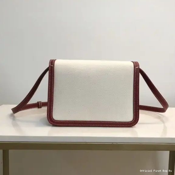 Official FirstBag Ru Two-tone BURBERRY and Bag Canvas TB Leather 0608